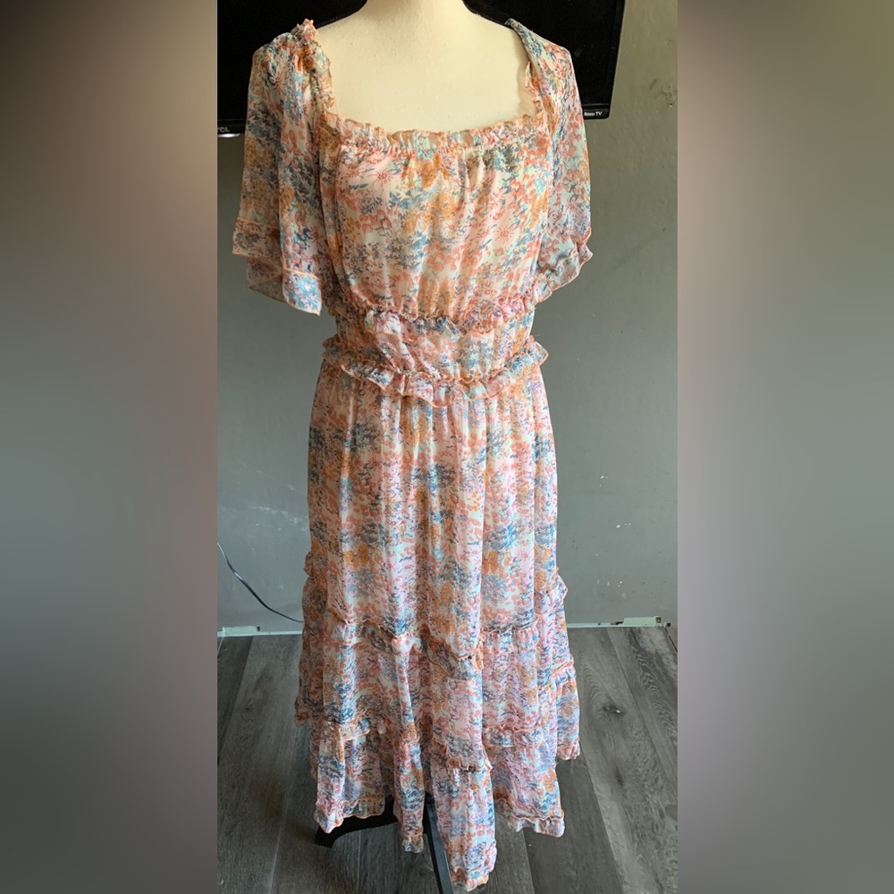 Anthropologie Love The Label | Women’s Waterlily Pastel Floral Print Dress